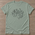 Sage Strength Blooms T-shirt — floral strength design, for women who train