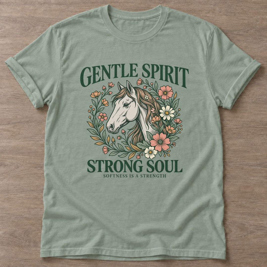 Sage Softness Is Strength T-shirt — rest and recovery design, for women who train