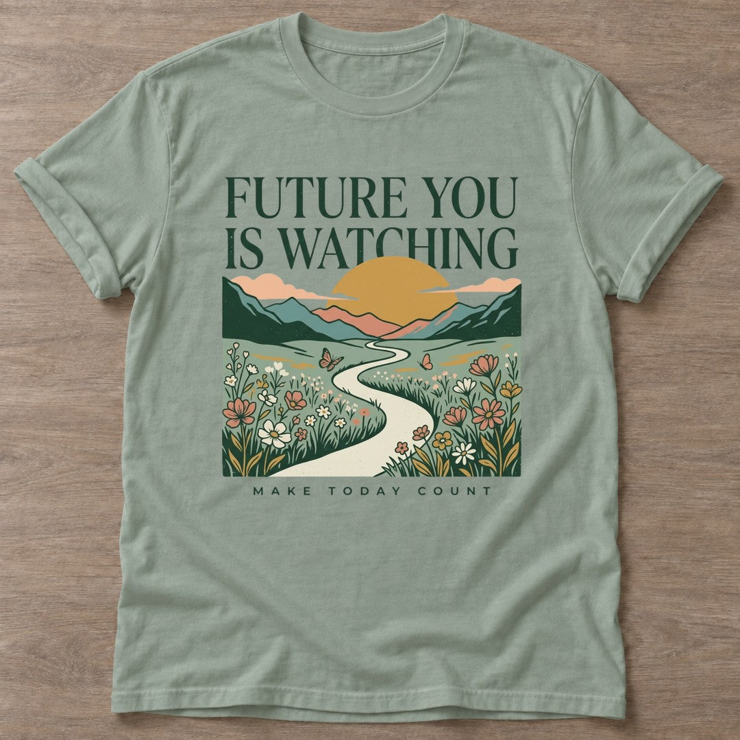 Sage Seize The Moment T-shirt — motivational slogan design, for women who train