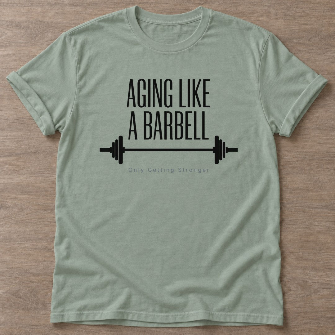 Sage Barbell Aging T-shirt — longevity training design, for women over 40