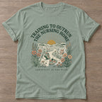 Sage Training To Outrun T-shirt — running design, for women who run