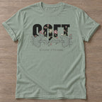 Sage Floral Gains T-shirt — floral strength design, for women who train