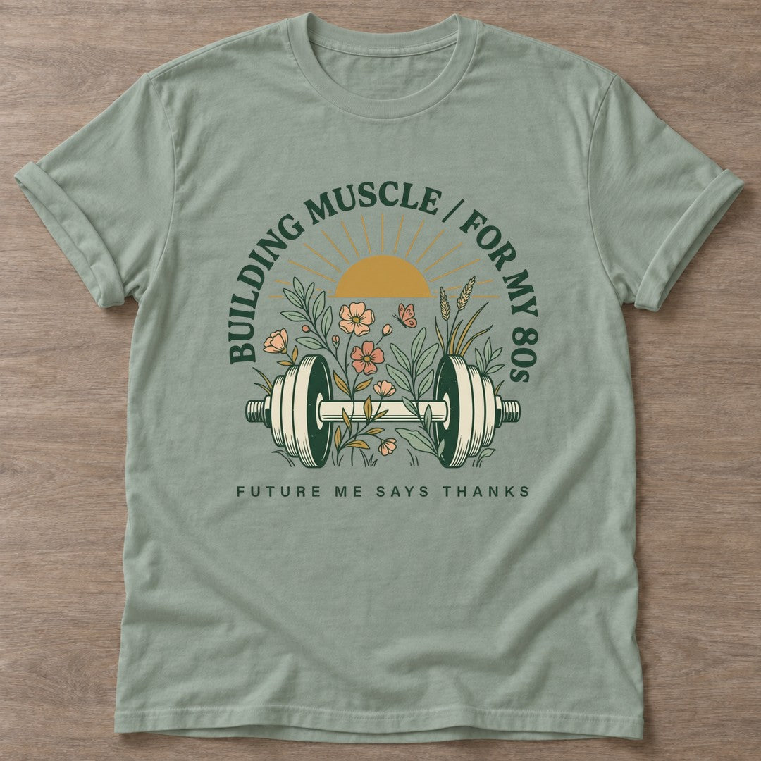 Sage Gratitude Gains T-shirt — growth mindset design, for women building a habit