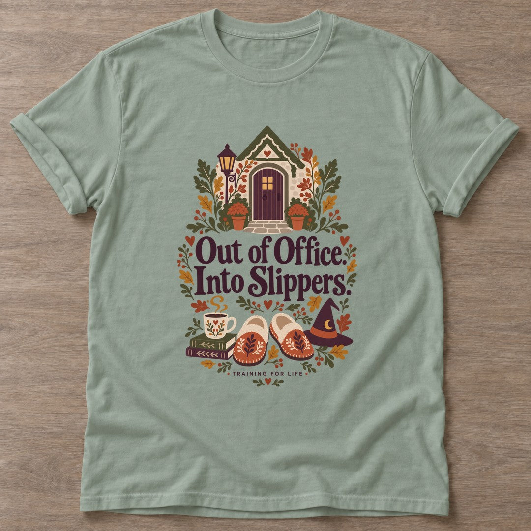 Sage Cozy Resignation T-shirt — rest and recovery design, for women who train