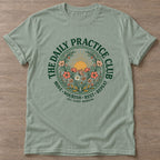 Sage Bloom Repeat T-shirt — floral strength design, for women who train