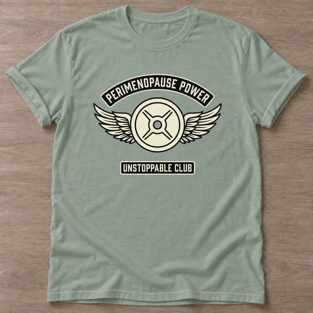Sage Unstoppable Club T-shirt — gym club design, for women who train together