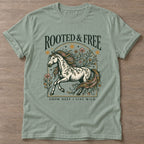 Sage Untamed Bloom T-shirt — floral strength design, for women who train