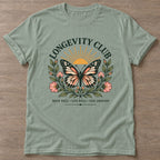 Sage Butterfly Longevity T-shirt — longevity training design, for women over 40