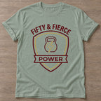 Sage Fierce Power T-shirt — weightlifting design, for women who lift