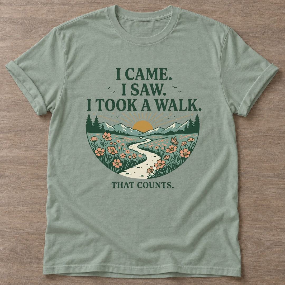 Sage Took A Walk T-shirt — walking club design, for women who walk