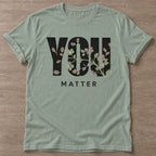 Sage Bloom Matters T-shirt — floral strength design, for women who train