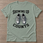 Sage Laced Intent T-shirt — running design, for women who run