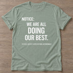 Sage Notice T-shirt — rest and recovery design, for women who train