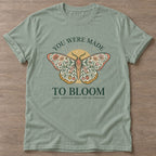 Sage Bloom Through T-shirt — floral strength design, for women who train