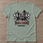Sage Thorned Strength T-shirt — floral strength design, for women who train