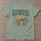Sage Muscles Over Millions T-shirt — weightlifting design, for women who lift