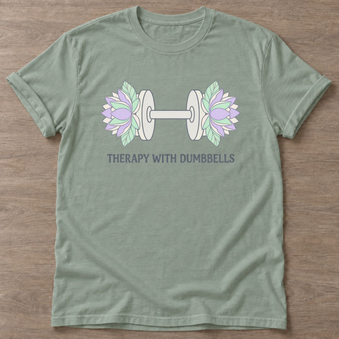 Sage Floral Iron T-shirt — floral strength design, for women who train