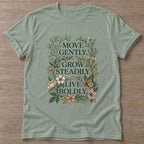 Sage Live Boldly T-shirt — motivational slogan design, for women who train