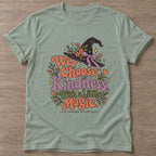 Sage Kindness Magic T-shirt — motivational slogan design, for women who train