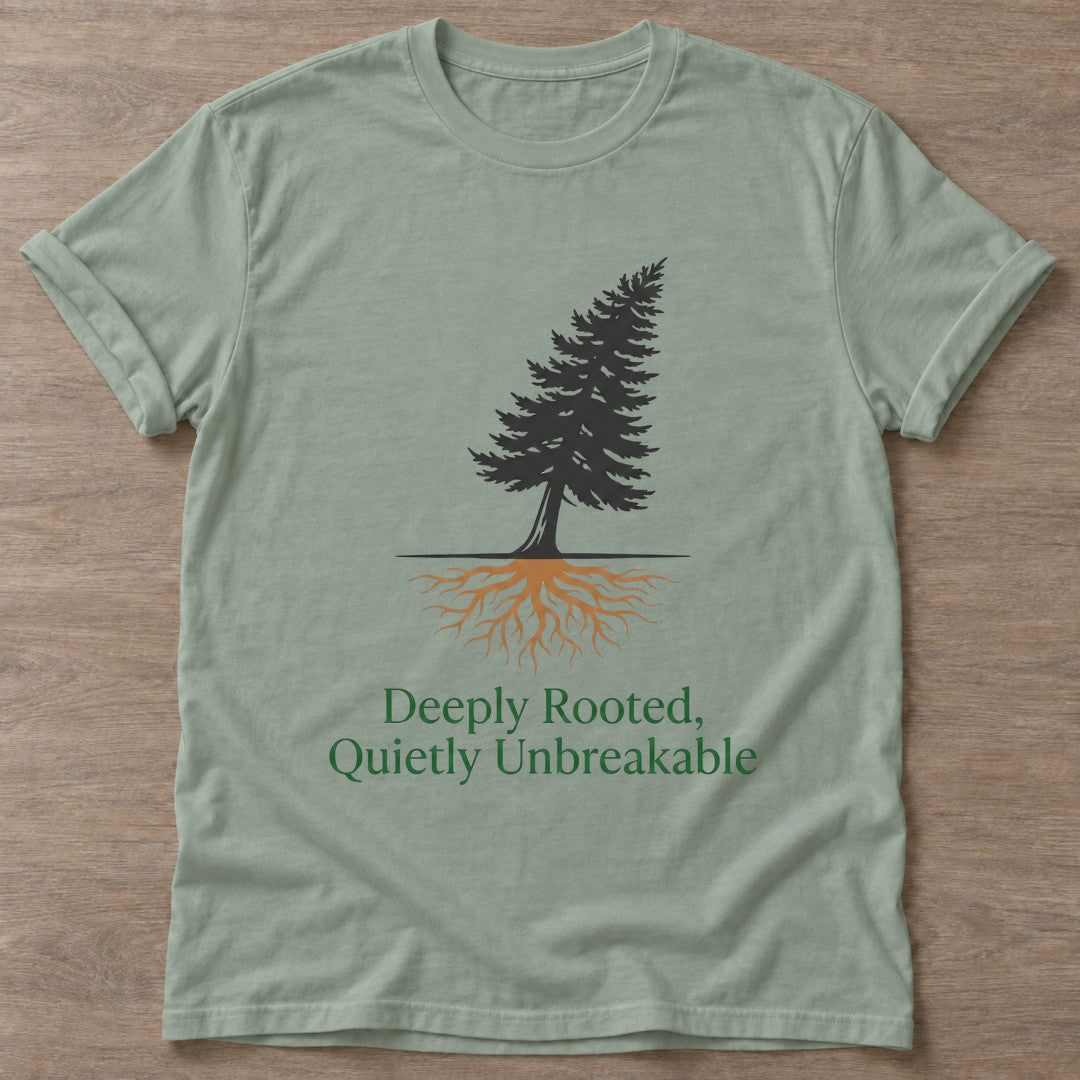 Sage Quietly Unbreakable T-shirt — rest and recovery design, for women who train