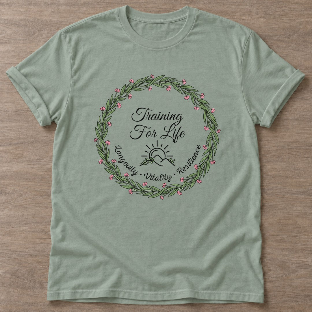 Sage Longevity Vitality T-shirt — longevity training design, for women over 40