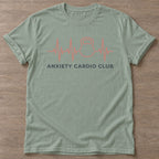 Sage Nervous Gains T-shirt — funny gym slogan, for women who train and laugh about it