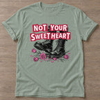 Sage Roses And Boots T-shirt — floral strength design, for women who train
