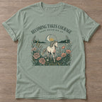 Sage Courage In Motion T-shirt — motivational slogan design, for women who train