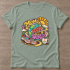 Sage Run The World T-shirt — running design, for women who run