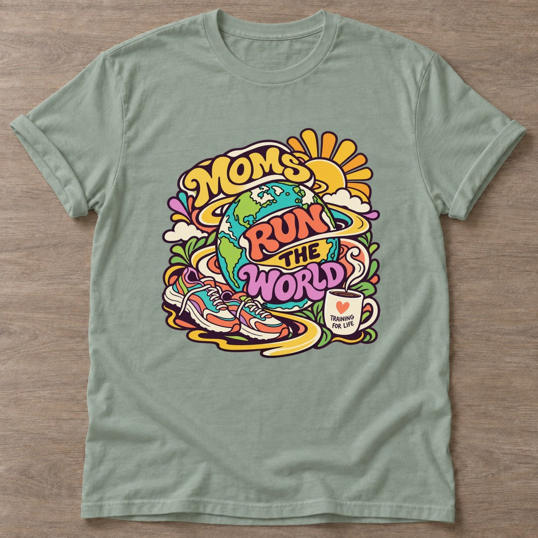 Sage Run The World T-shirt — running design, for women who run