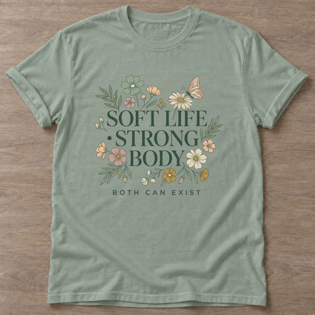 Sage Soft Yet Strong T-shirt — rest and recovery design, for women who train