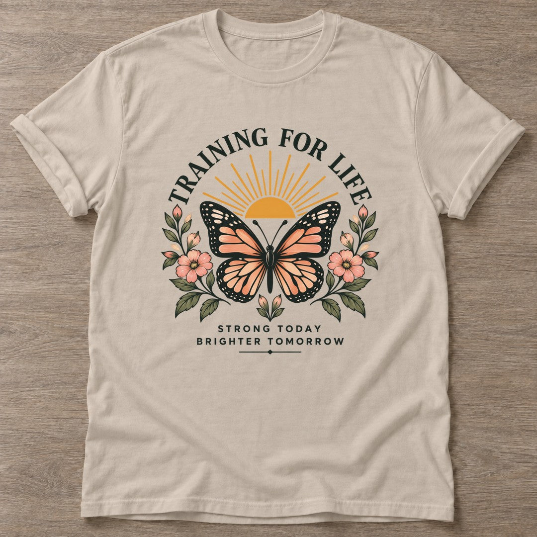 Sand Strong Today T-shirt — motivational slogan design, for women who train