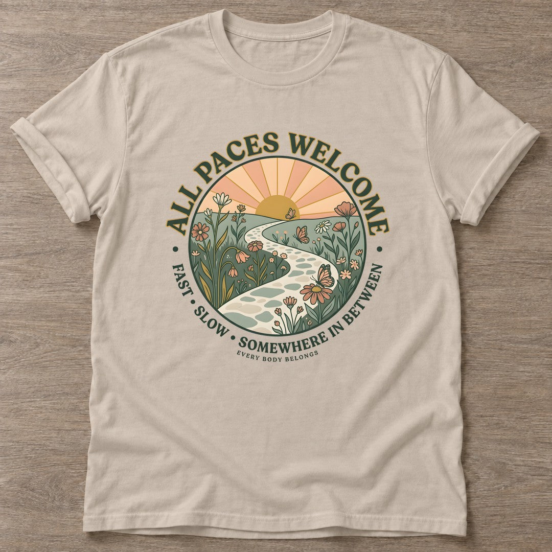 Sand Pace Yourself T-shirt — motivational slogan design, for women who train