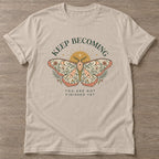 Sand Unfinished Yet T-shirt — growth mindset design, for women building a habit