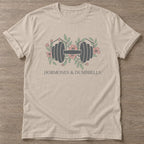 Sand Floral Grind T-shirt — floral strength design, for women who train