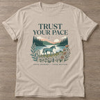 Sand Journey Rhythm T-shirt — motivational slogan design, for women who train