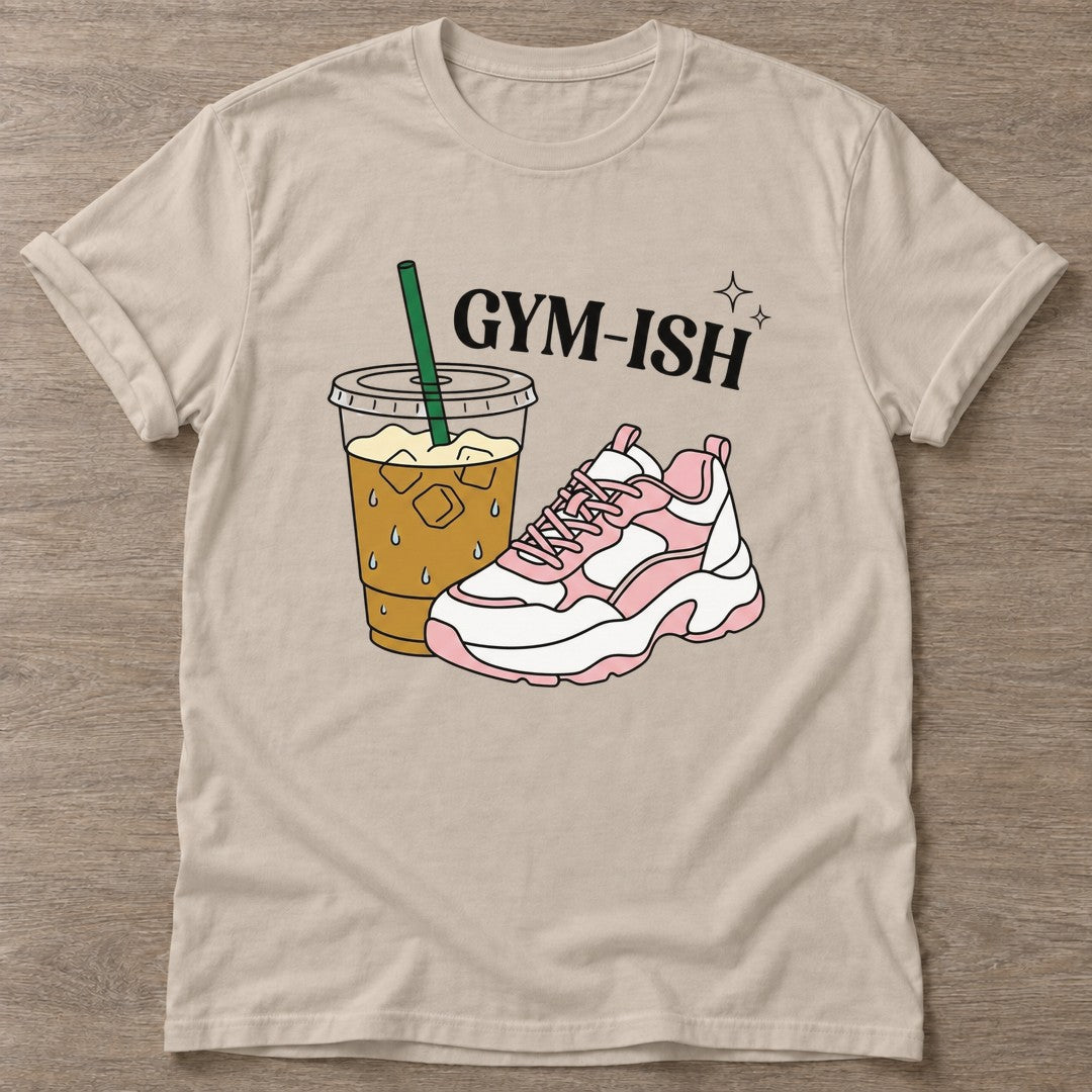 Sand Almost Athletic T-shirt — funny gym slogan, for women who train and laugh about it