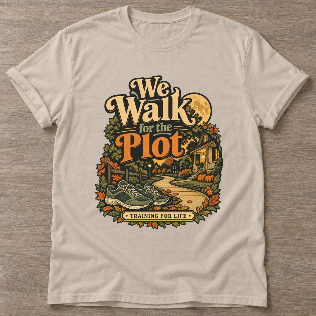 Sand Plot Training T-shirt — funny gym slogan, for women who train and laugh about it