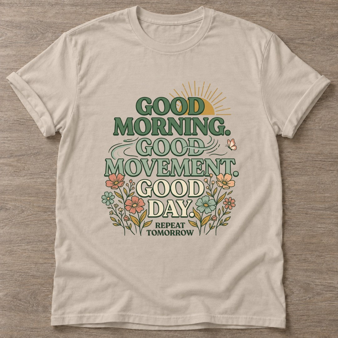 Sand Morning Ritual T-shirt — rest and recovery design, for women who train