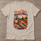 Sand Autumn Hustle T-shirt — motivational slogan design, for women who train