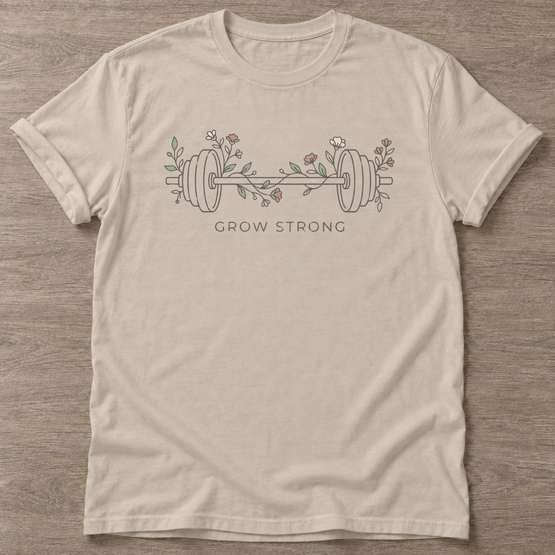 Sand Roots Rise T-shirt — growth mindset design, for women building a habit