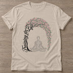 Sand Tending Your Life T-shirt — growth mindset design, for women building a habit