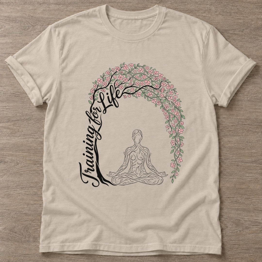 Sand Tending Your Life T-shirt — growth mindset design, for women building a habit