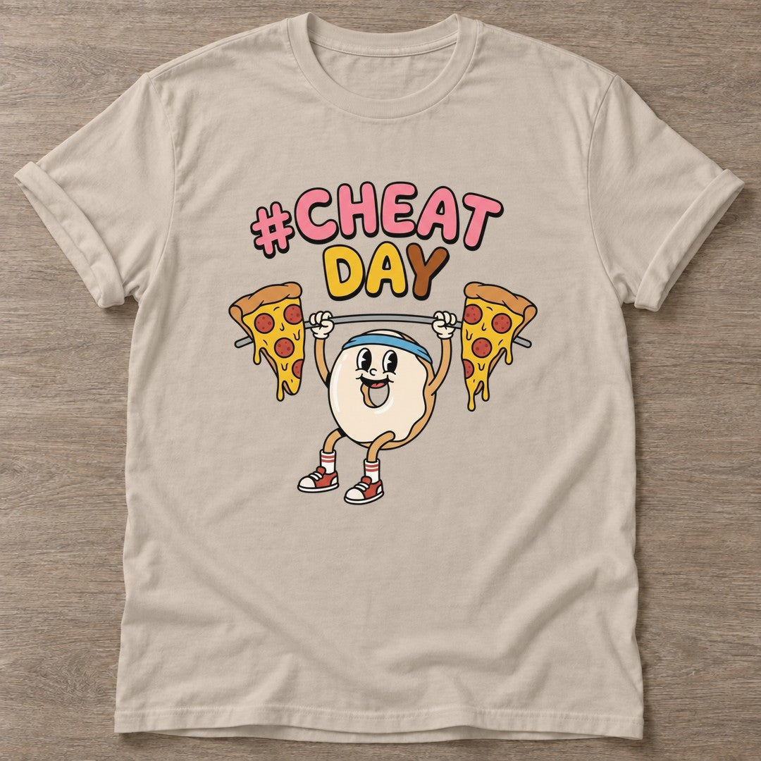 Sand Pizza Lift T-shirt — funny gym slogan, for women who train and laugh about it