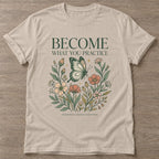 Sand Practice Blooms T-shirt — growth mindset design, for women building a habit