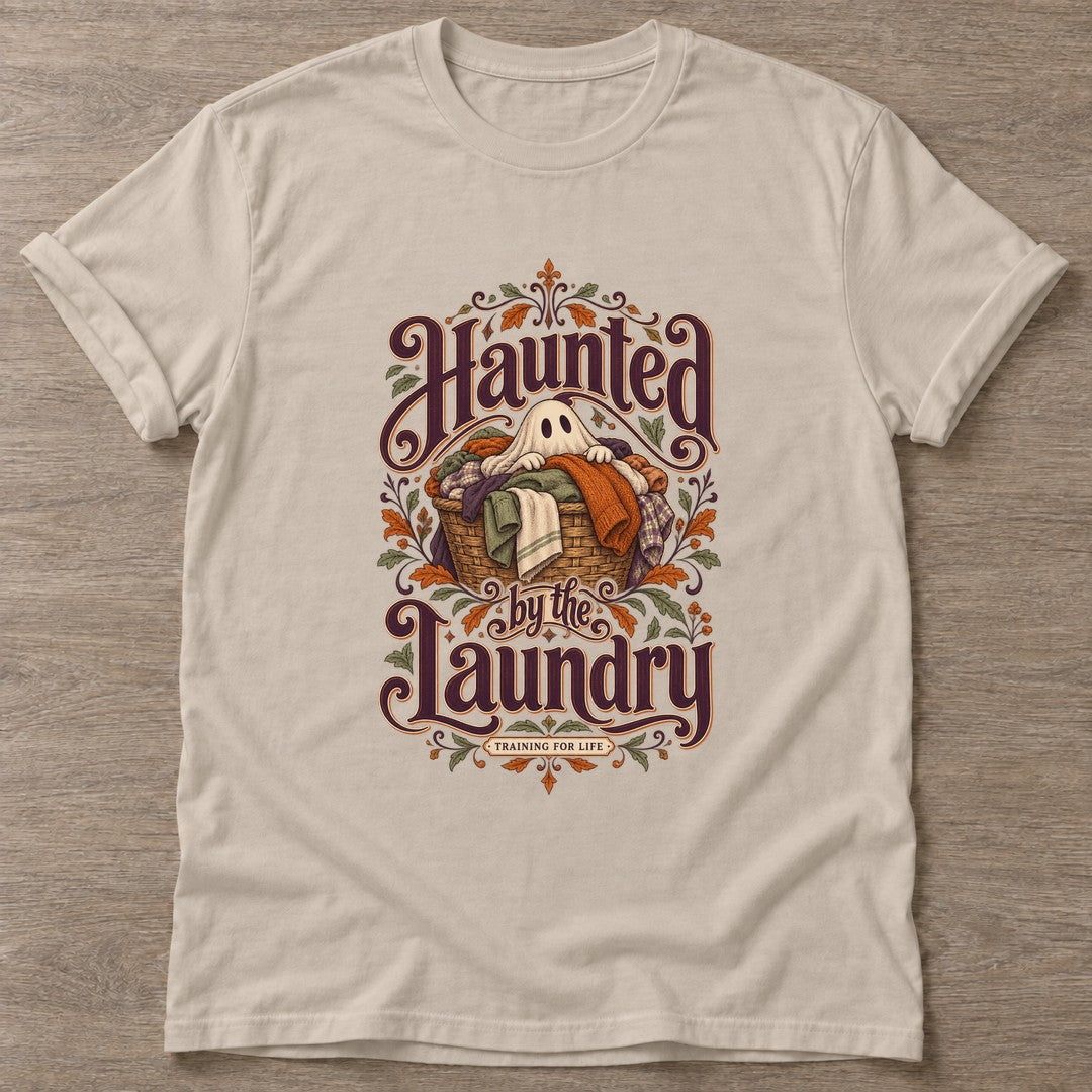 Sand Laundry Ghost T-shirt — funny gym slogan, for women who train and laugh about it