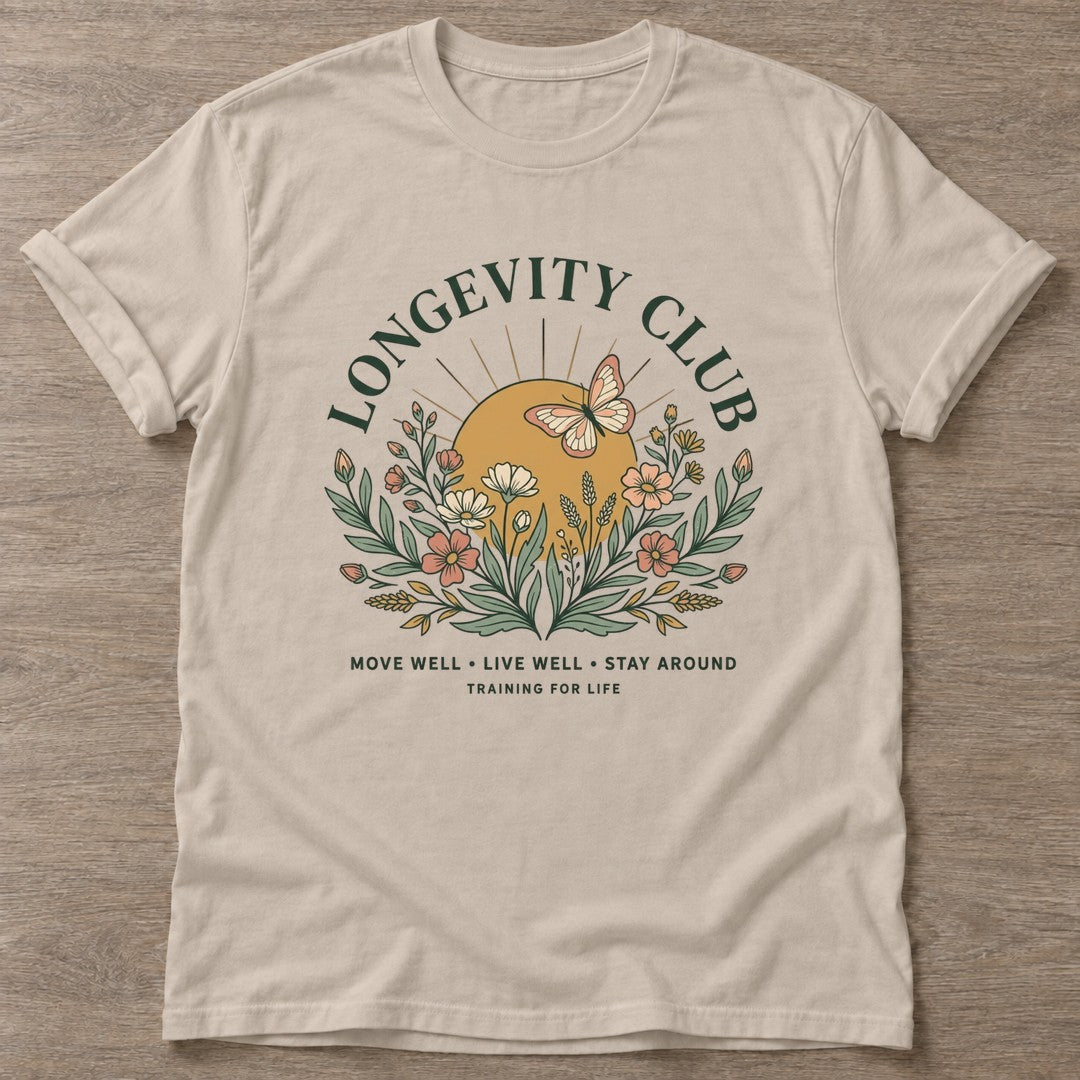 Sand Stay Around T-shirt — longevity training design, for women over 40