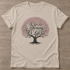 Sand Blossom Strong T-shirt — floral strength design, for women who train