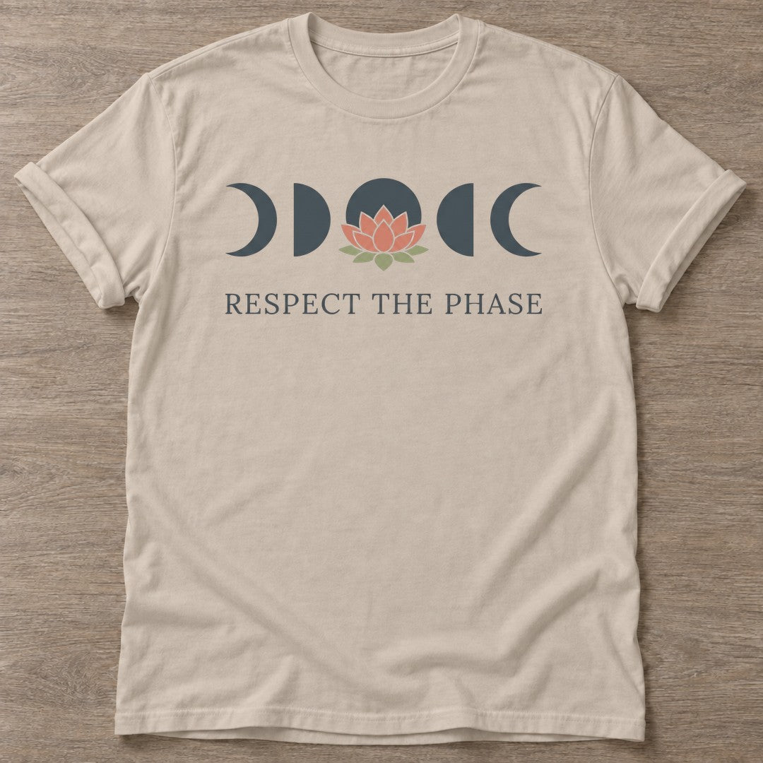 Sand Moon Lotus T-shirt — rest and recovery design, for women who train