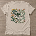 Sand Growth Motion T-shirt — growth mindset design, for women building a habit